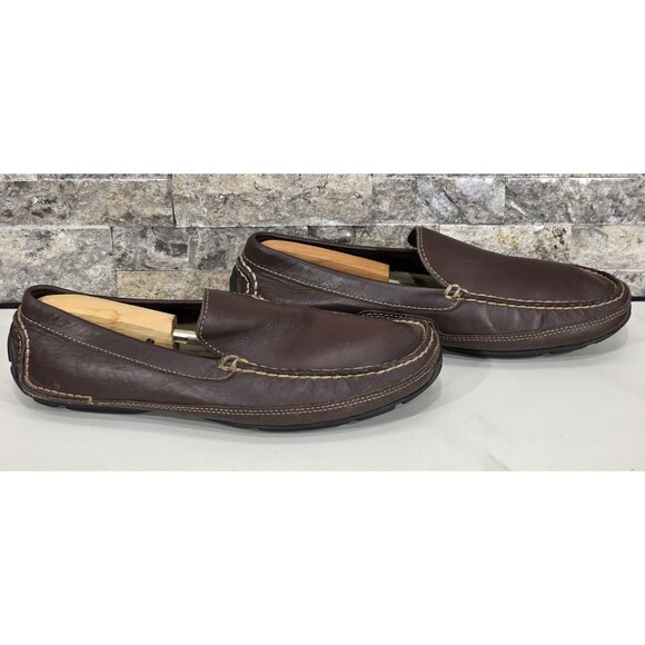 Rockport Leather Moccasin Loafers Driving Moc Brown Slip On Washable Men\'s 9.5 W main image 9